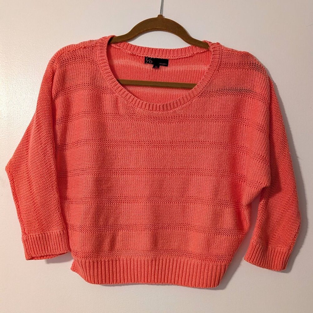 Coral Cropped Sweater, Size M